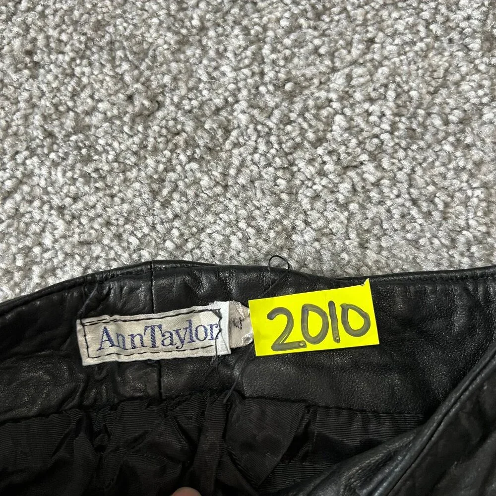 Vintage Ann‎ Taylor skirt womens 4 black leather pencil classic grunge USA 80s - Picture 9 of 13
